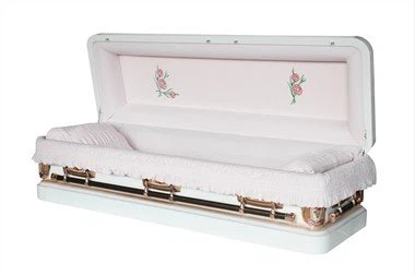 Cercueil d'angle rond en cuivre ombré blanc